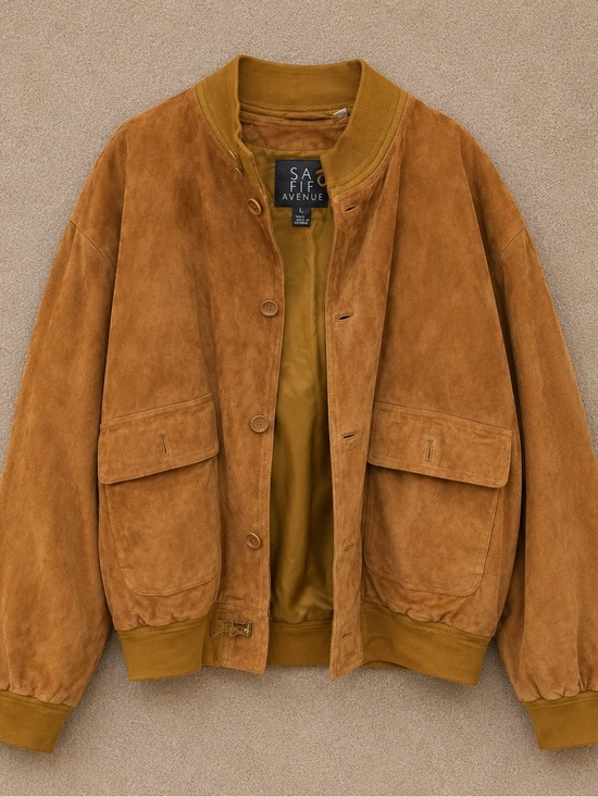 Saks Fifth Avenue Other - Saks Fifth Avenue Men's Suede Bomber Jacket in Tan